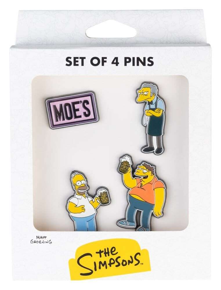 The Simpsons Pin Badges Set Of 4 Moe's Tavern Grupo Erik