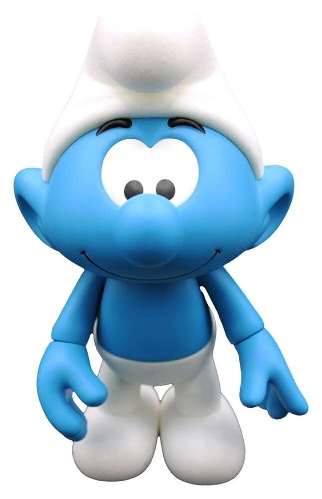 The Smurfs Vinile Figura Smurf White E Blue - Flocked 19 Cm Puppy
