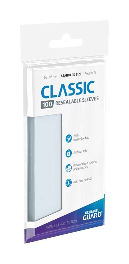 Ultimate Guard Classic Sleeves Resealable Standard Size Transparent (100) Ultimate Guard