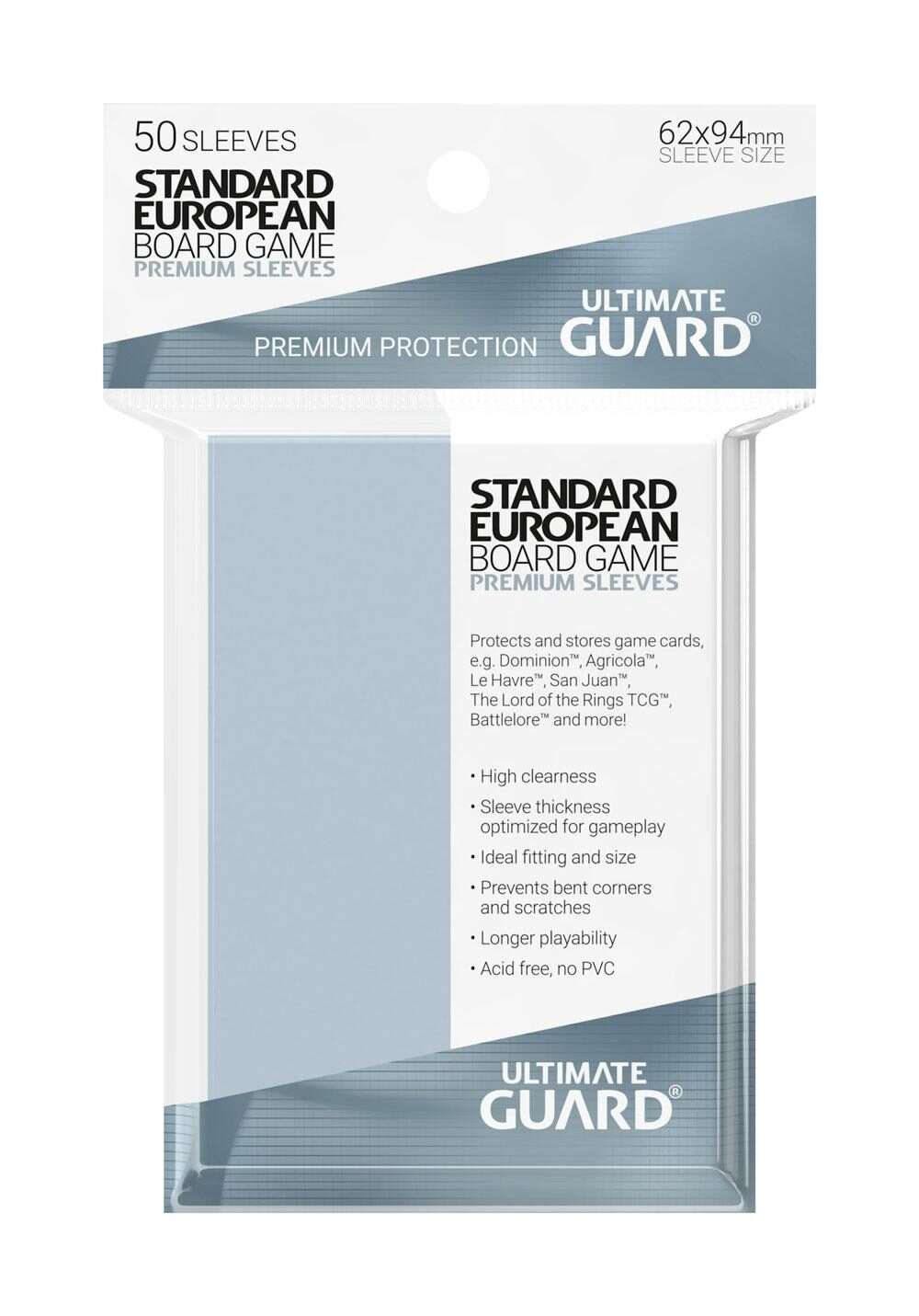 Ultimate Guard Premium Soft Sleeves For Gioco Da Tavolo Cards Standard European (50) Ultimate Guard