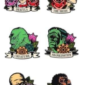 Universal Monsters Enamel Pins Floral Tattoo Mystery Blind Loungefly