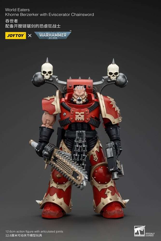 Warhammer 40k Action Figura 1/18 World Eaters Khorne Berzerker Con Eviscerator Chainsword 13 Cm Joy Toy (cn)