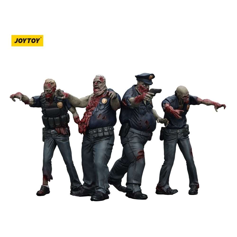 Zombie Dark Source Action Figures 4-Pack Police (Male) 8 Cm Joy Toy (CN)