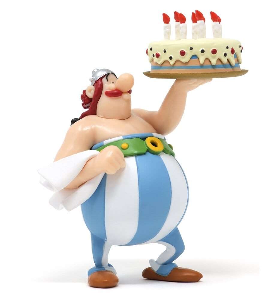 Asterix PVC Figure Obelix Happy Birthday 8.5 Cm Plastoy