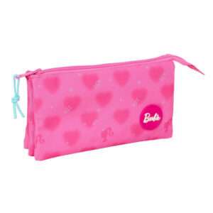 Barbie Hearts triple pencil case Safta