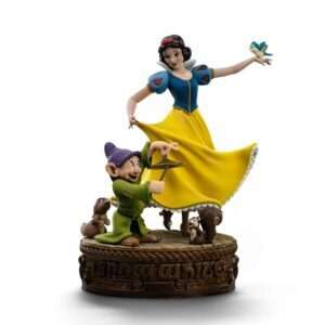 Biancaneve E The Seven Dwarves Art Scale Statua 1/10 Biancaneve E Dopey 21 Cm Iron Studios