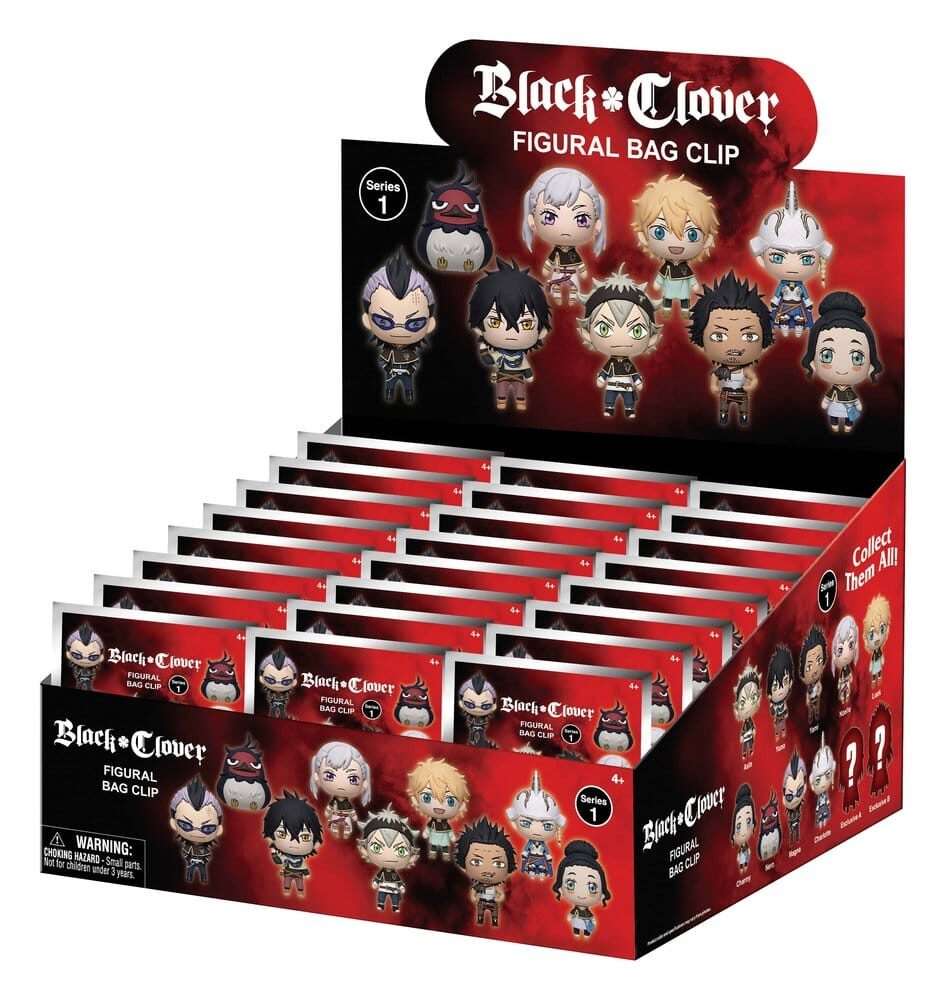 BLACK CLOVER BAG CLIP BLIND BOX DISPLAY (24) Moschettone MONOGRAM