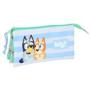 Bluey Sisters triple pencil case Safta
