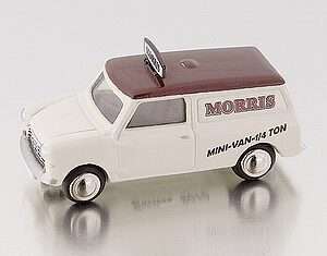 Bub 09152 MINI VAN MORRIS MINI IVORY-DARK RED Modellino