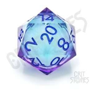 CritStones Liquid Core Dice D20 Moonlight Mystery 3 Cm Glassstaff