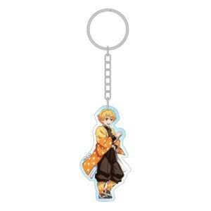 Demon Slayer: Kimetsu No Yaiba Acrylic Portachiavi Zenitsu Holographic 7 Cm Sakami Merchandise