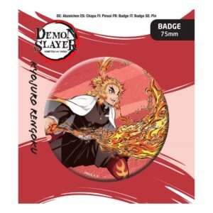 Demon Slayer: Kimetsu No Yaiba Spilla Badge Kyojuro Rengoku 7.5 Cm Popbuddies