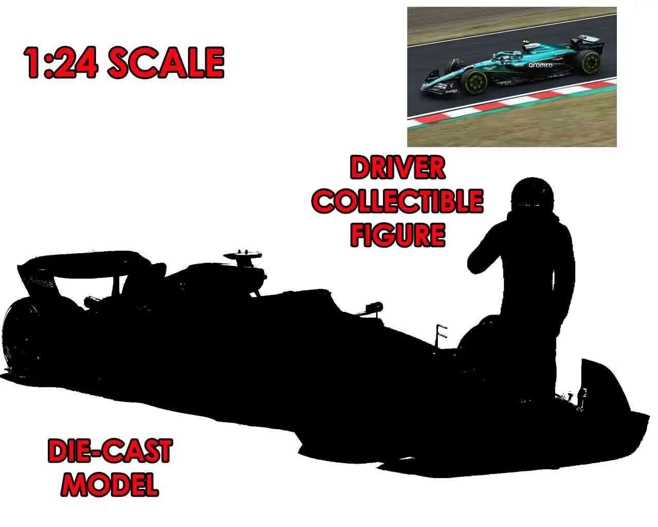 F1 Aston Martin Amr 25 2025 Con Alonso Figura - 1:24 Die-cast Model Modelli In Scala Bburago