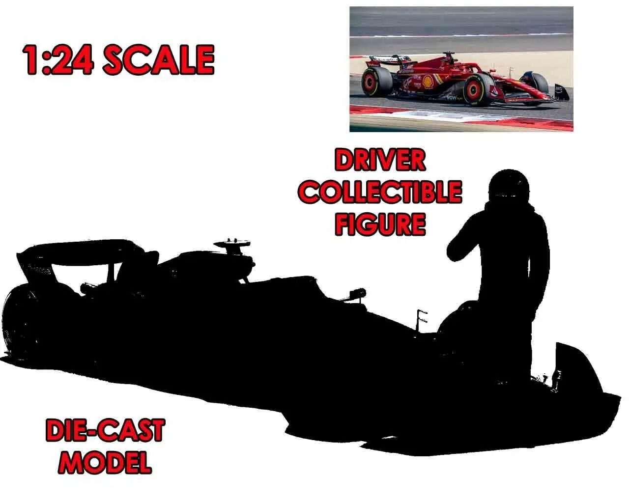 F1 Ferrari Sf-24 Con Leclerc Figura - 1:24 Die-cast Model Modelli In Scala Bburago