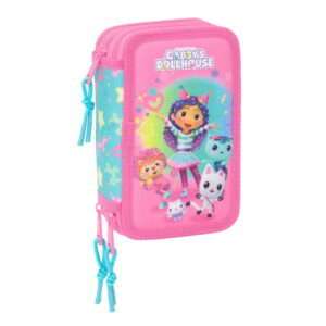 Gabbys Dollhouse Confetti triple pencil case 37pcs Safta