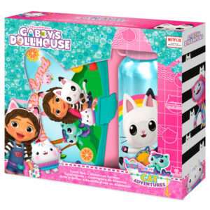 Gabbys Dollhouse Contenitore Per Il Pranzo + Aluminium Bottiglia Set 500ml Bambino Licensing