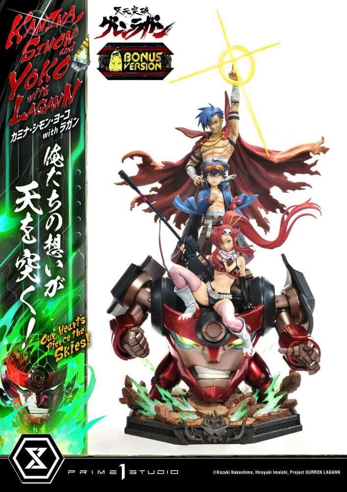 Gurren Lagann Ultimate Premium Masterline Series Statua 1/4 Kamina, Simon & Yoko Con Lagann Deluxe Bonus Version 97 Cm Prime 1