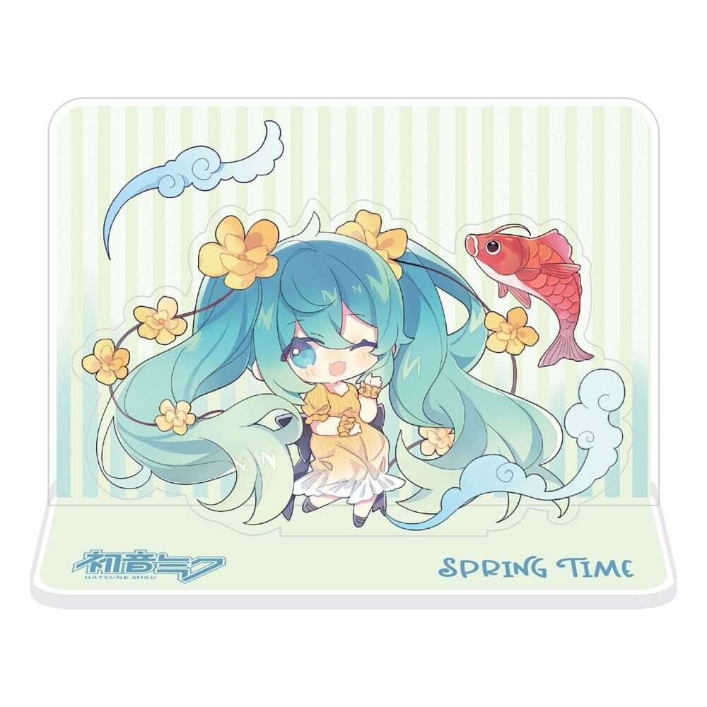 Hatsune Miku Acrylic Figura Standee Hatsune Miku Spring Time Chibi Miku Con Koi 11 Cm Popbuddies