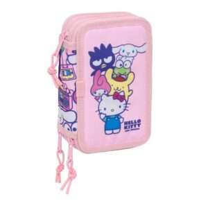 Hello Kitty & Friends triple pencil case 37pcs Safta