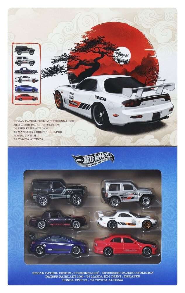 Hot Wheels Silver Series Die-Cast Vehicle 6-Pack 1/64 Streets Of Japan Mattel