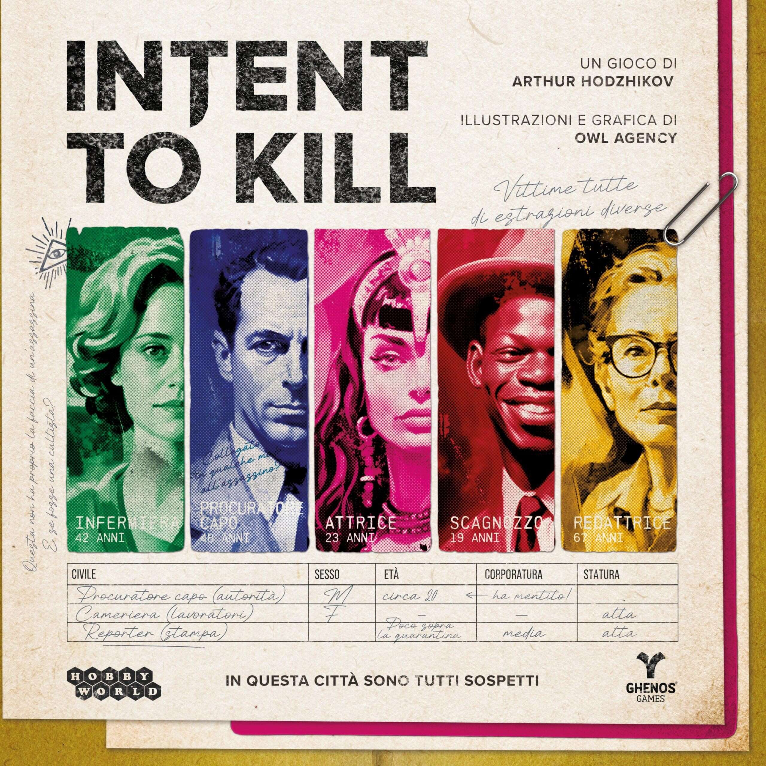 Intent to kill Gioco Da Tavolo 16+ (ITA) - Ghenos Games