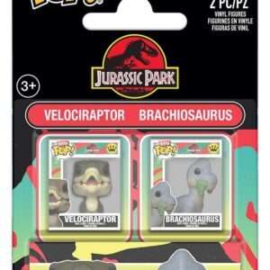 Jurassic Park Bitty POP! Vinyl Figure 2-Pack Velociraptor & Brachiosaurus 2 Cm Funko