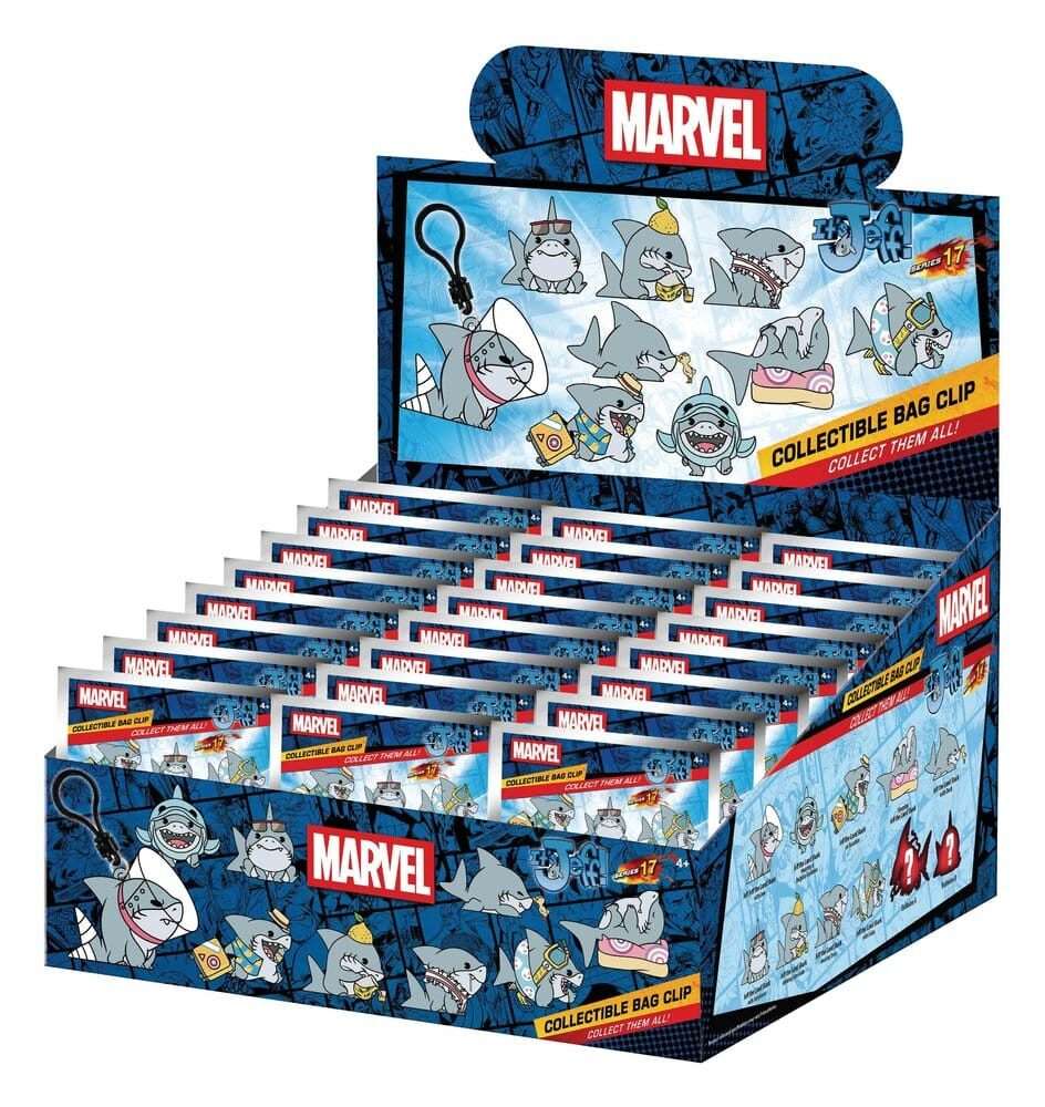 MARVEL RIVALS JEFF THE LAND SHARK BAG CLIP BLIND BOX DISPLAY (24) Moschettone MONOGRAM