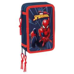 Marvel Spiderman triple pencil case 37pcs Safta