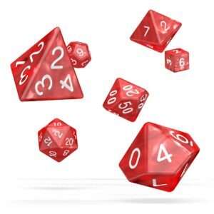Oakie Doakie Dice RPG Set Marble - Red (7) Oakie Doakie Dice