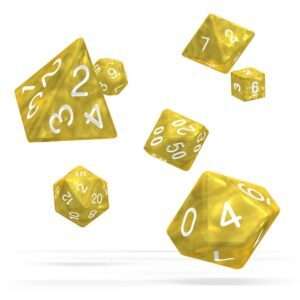 Oakie Doakie Dice RPG Set Marble - Yellow (7) Oakie Doakie Dice