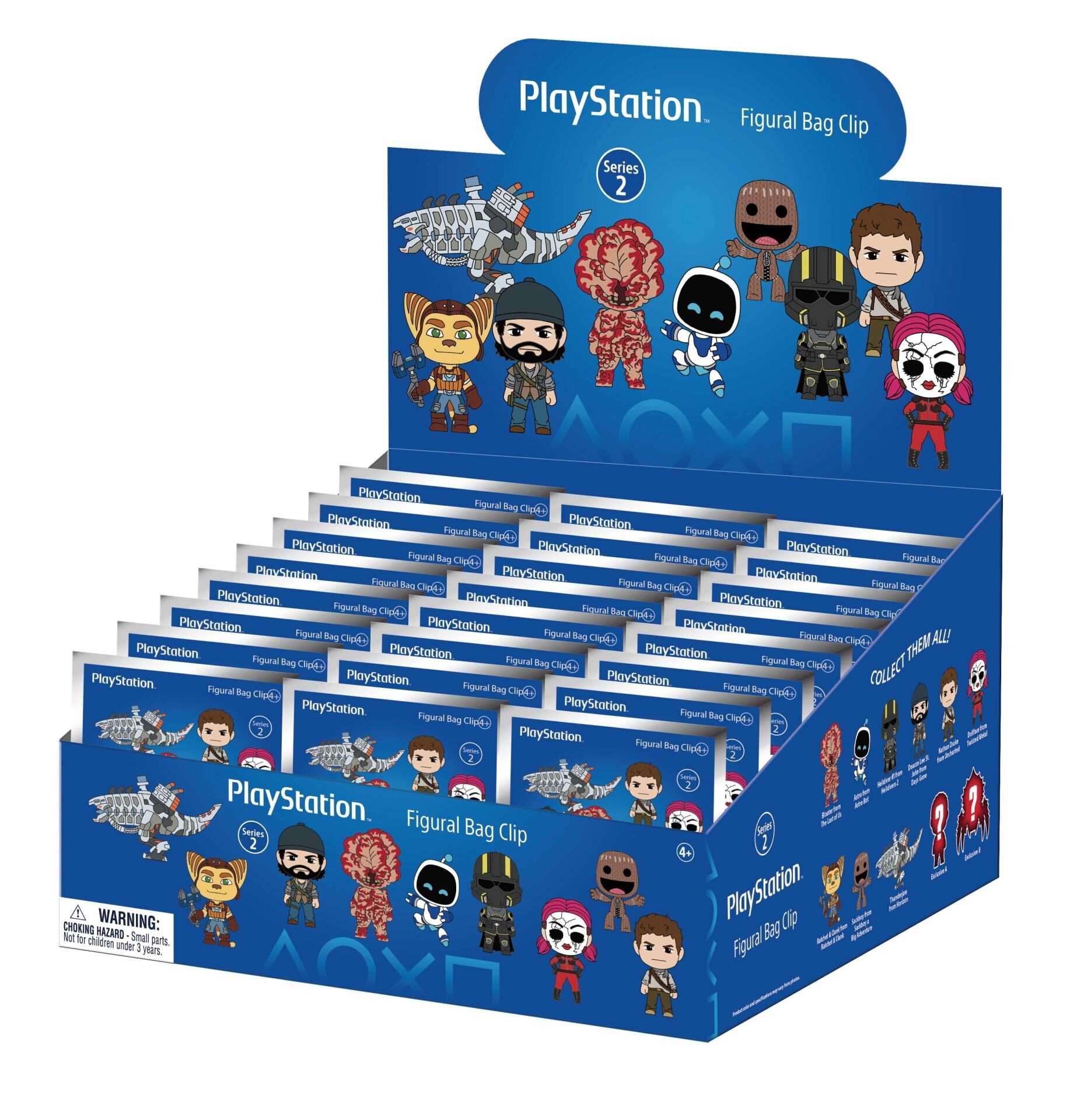 PLAYSTATION SERIES 2 BAG CLIP BLIND BOX DISPLAY (24) Moschettone MONOGRAM