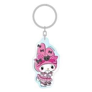 Sanrio Pink Black Party Series Acrylic Portachiavi My Melody 7 Cm Sakami Merchandise