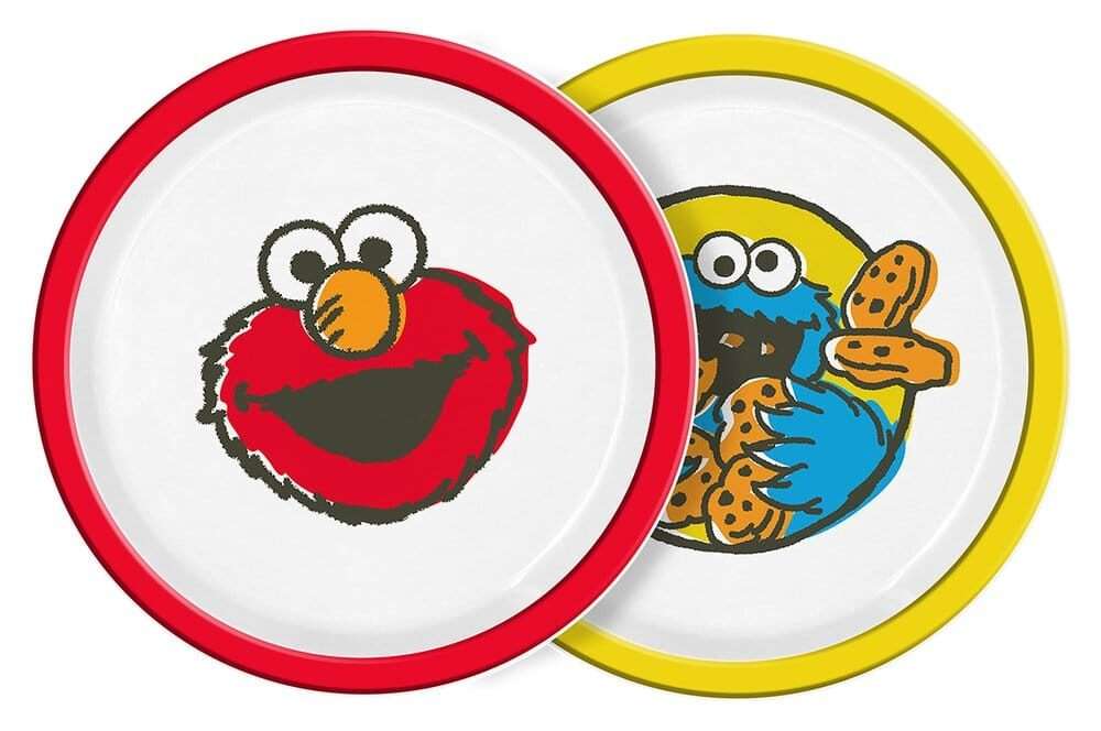 Sesame Street Plate Vintage Kids 2-Pack 22 Cm Geda Labels