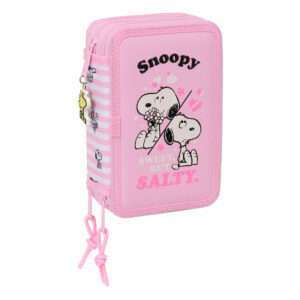 Snoopy triple pencil case 37pcs Safta