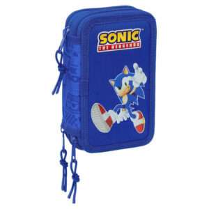 Sonic the Hedgehog triple pencil case 37pcs Safta
