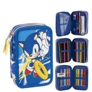 Sonic the Hedgehog triple pencil case CerdÁ
