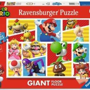 Super Mario Gigante Floor Jigsaw Puzzle Mario's Friends E Foes (125 Pezzi) Ravensburger