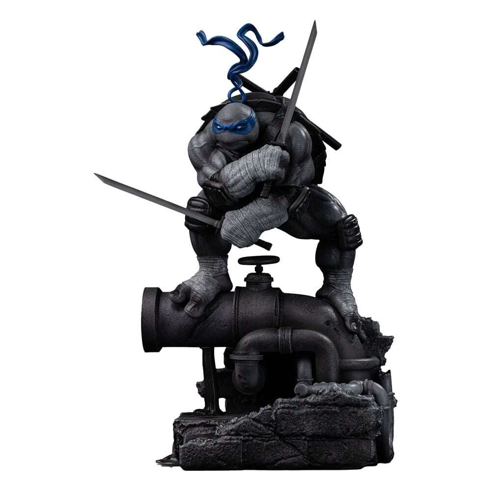 Tartarughe Ninja Art Scale Statua 1/10 Leonardo Black E White Variant 26 Cm Heo Esclusiva Iron Studios