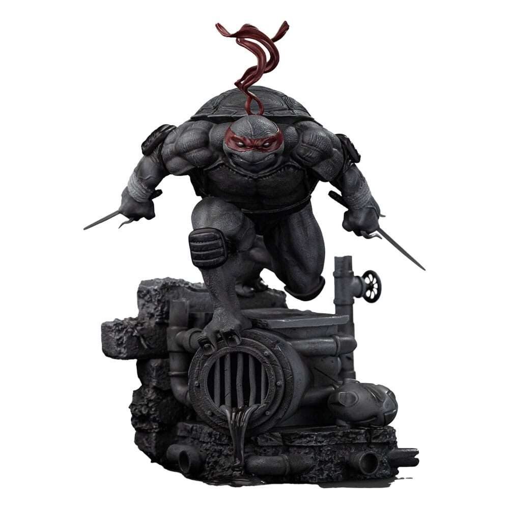 Tartarughe Ninja Art Scale Statua 1/10 Raphael Black E White Variant 26 Cm Heo Esclusiva Iron Studios