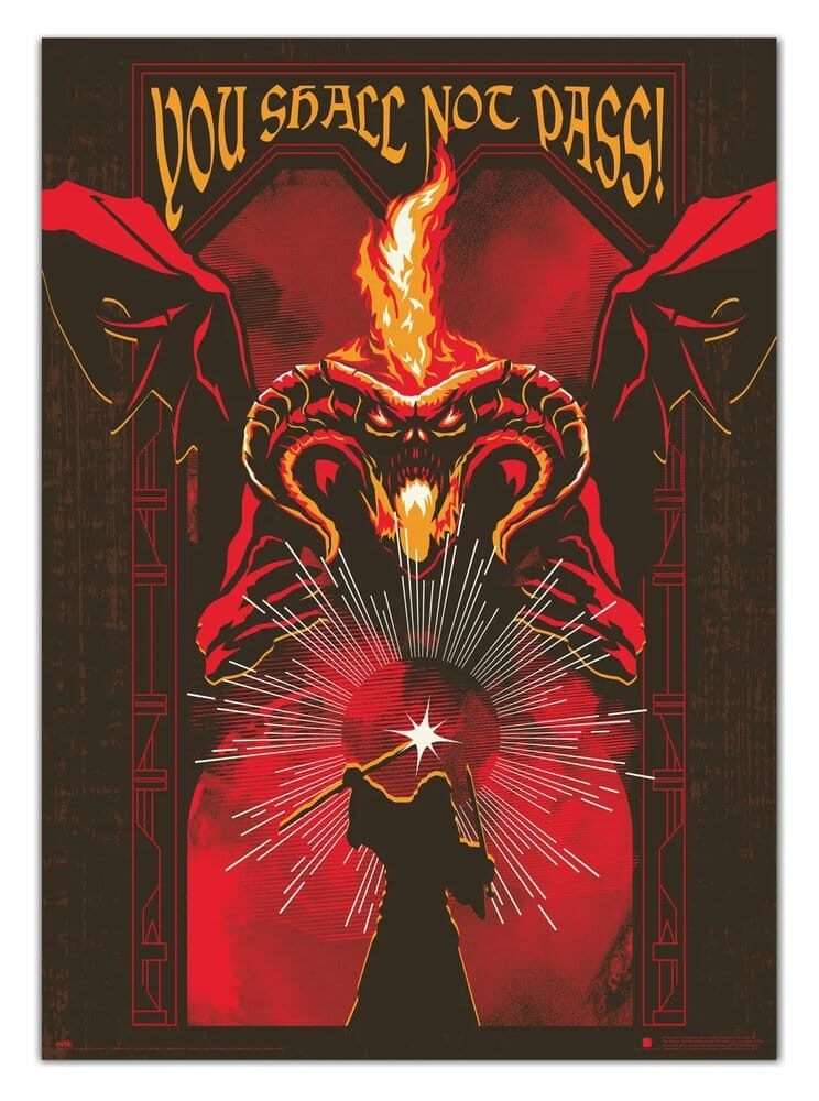 The Il Signore Degli Anelli Luminescent Poster Balrog 50 X 70 Cm Grupo Erik