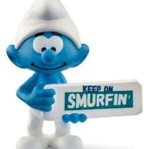 The Smurfs Mini-figure Smurf Con A Sign (keep On Smurfin') 5 Cm Puppy