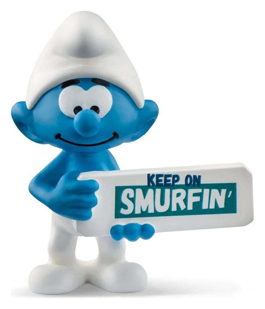 The Smurfs Mini-figure Smurf Con A Sign (keep On Smurfin') 5 Cm Puppy