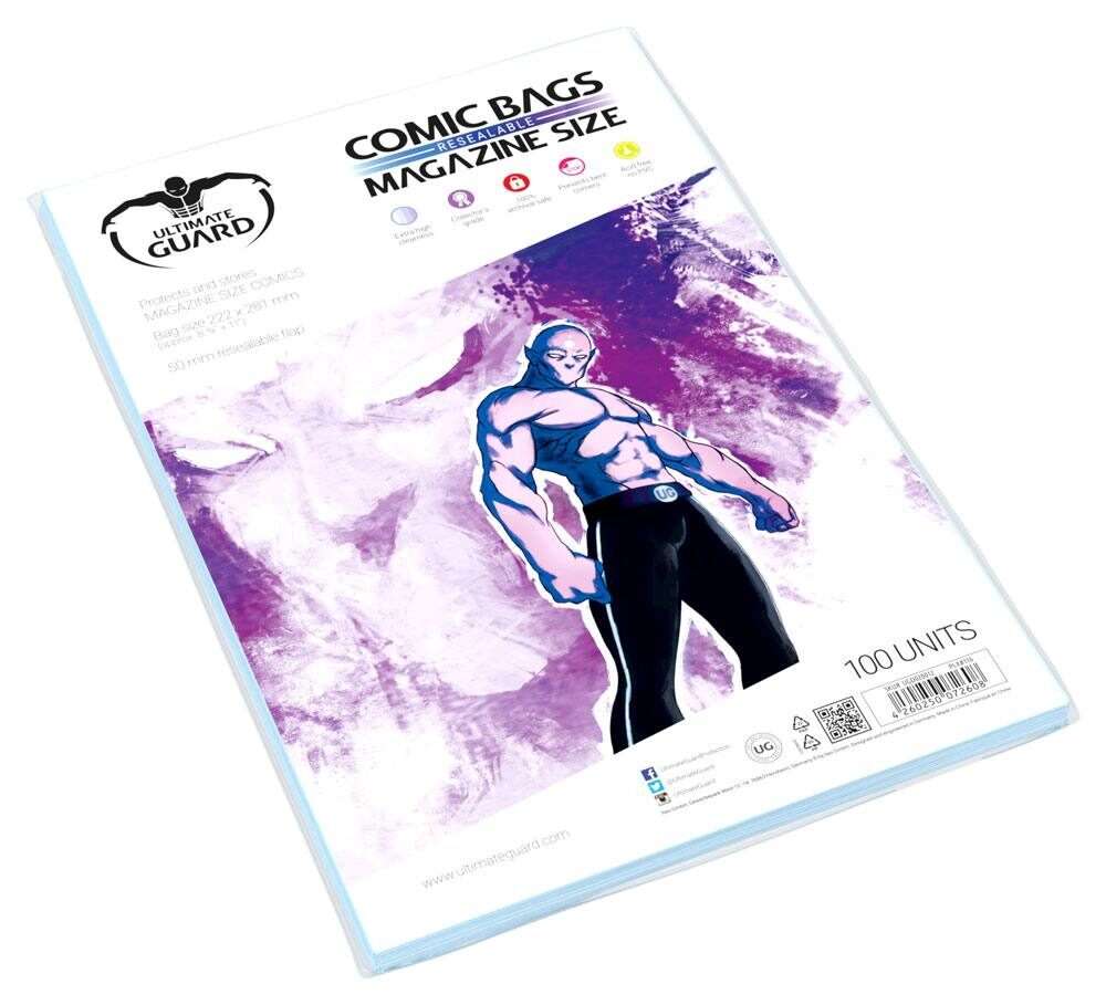 Ultimate Guard Comic Bags Resealable Magazine Size (100) Ultimate Guard