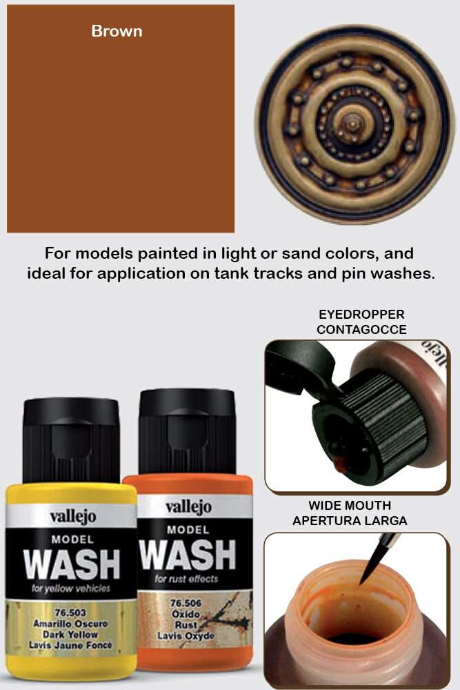 VALLEJO MODEL WASH BROWN 76513 COLORI VALLEJO