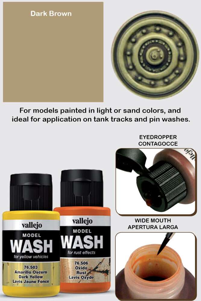 VALLEJO MODEL WASH DARK BROWN 76514 COLORI VALLEJO