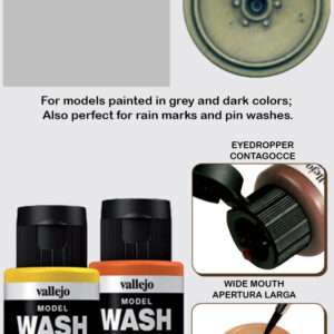 VALLEJO MODEL WASH LIGHT GREY 76515 COLORI VALLEJO