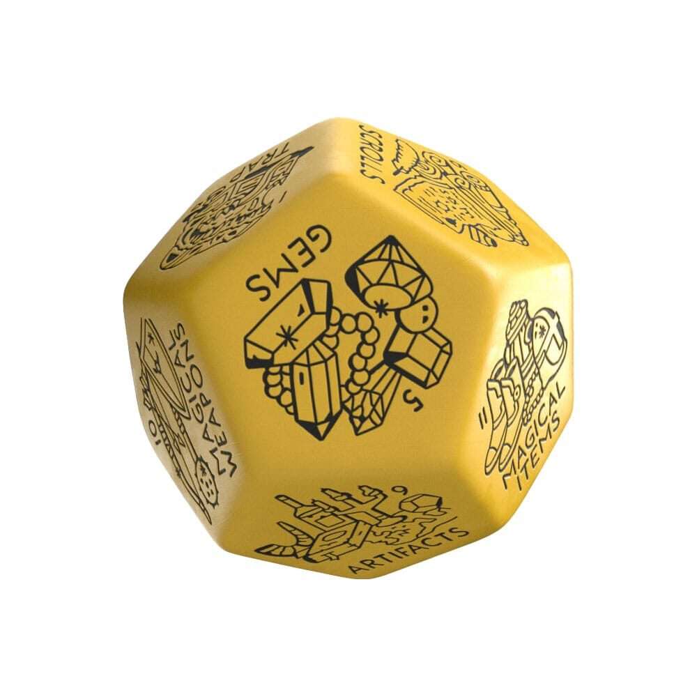 Viridian Jumbo Dice Treasure Generator Die D12 Yellow Q Workshop