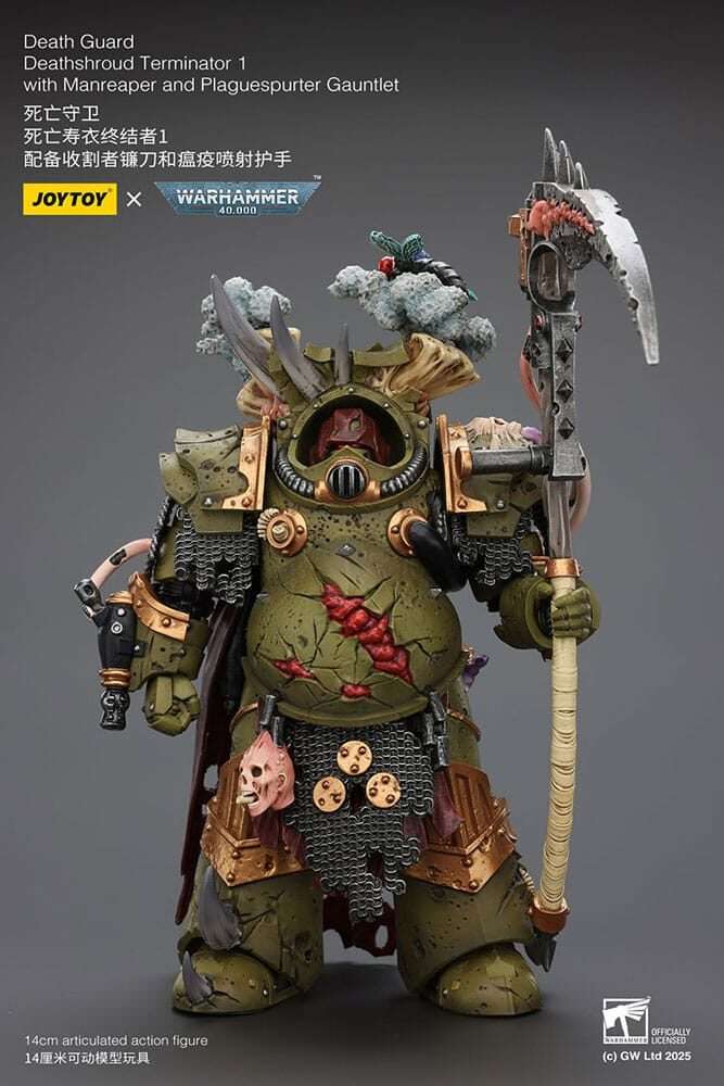 Warhammer 40k Action Figura 1/18 Death Guard Deathshroud Terminator 1 Con Manreaper E Plaguespurter Gauntlet 14 Cm Joy Toy