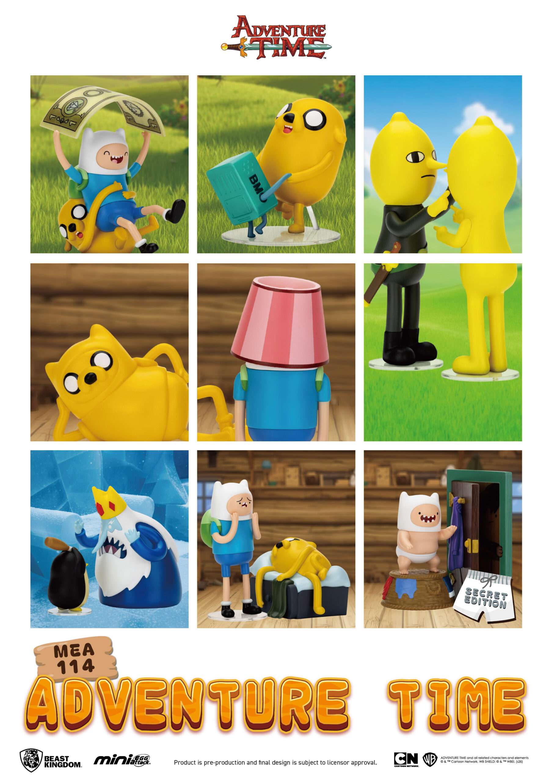 Adventure Time Mini Uova Attack Blind Box Set Display (6) Mini Figura Beast Kingdom
