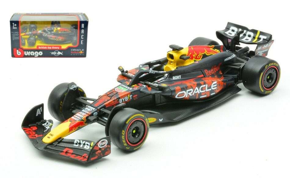 BBURAGO BU38097VS RED BULL RB20 N.1 F1 2024 MAX VERSTAPPEN BRITISH GP WORLD CHAMPION 1:43 Modellino Scatola Rovinata